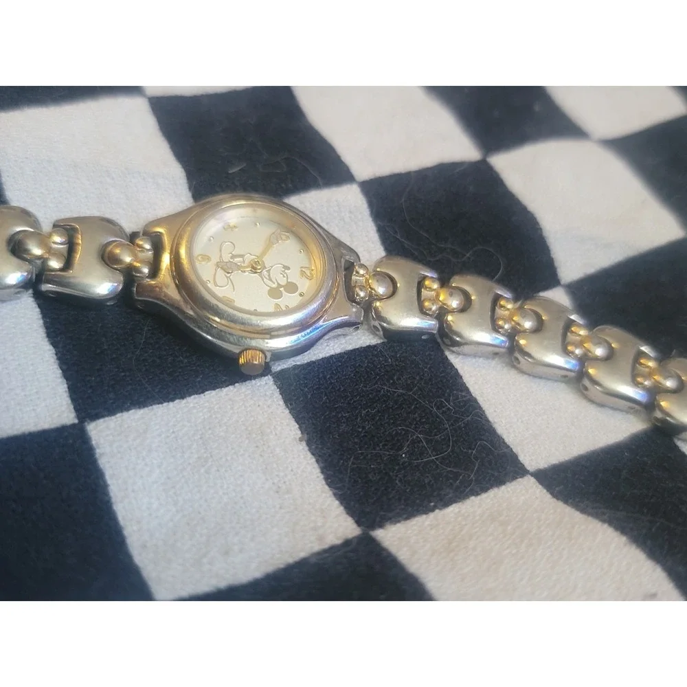 Disney Mickey Mouse Women's Bracelet Watch Silver Tone Dead Battery
